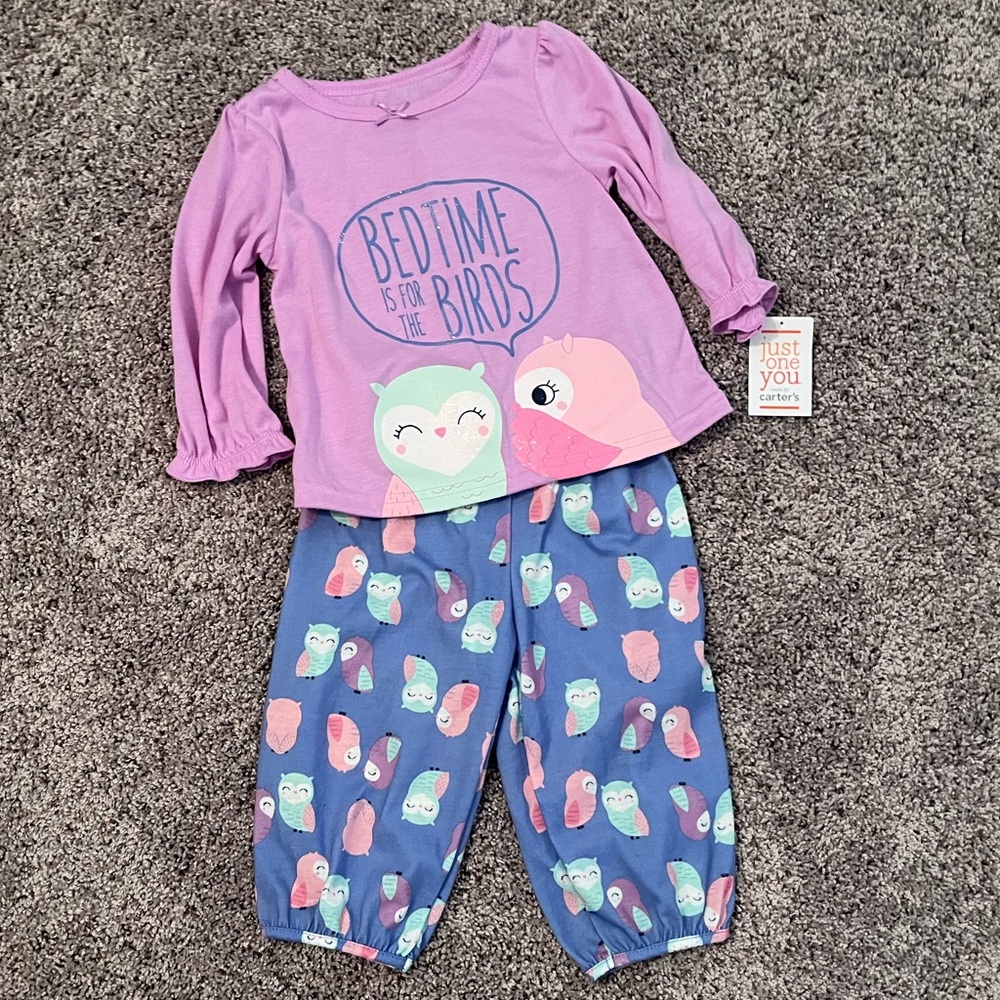 Just One You by Carters, 2-piece loose fit pajamas, purple/blue owl